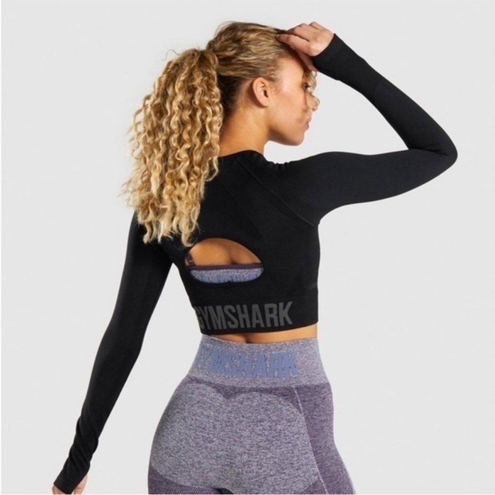 Gymshark FLEX SPORTS LONG SLEEVE CROP TOP size Small. - Picture 3 of 9